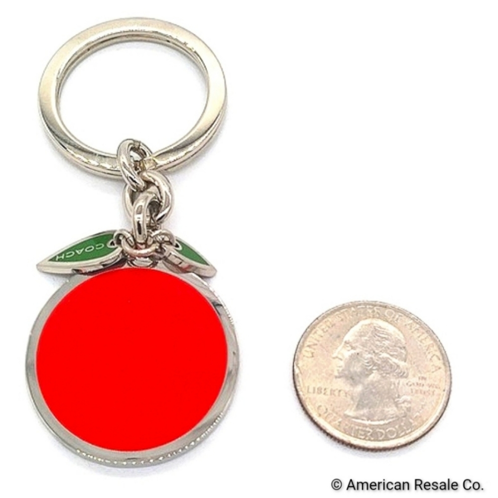 COACH Orange Tangerine Fruit Keychain Fob Purse Charm Key Ring Tag-Rare/Vintage - Picture 5 of 6